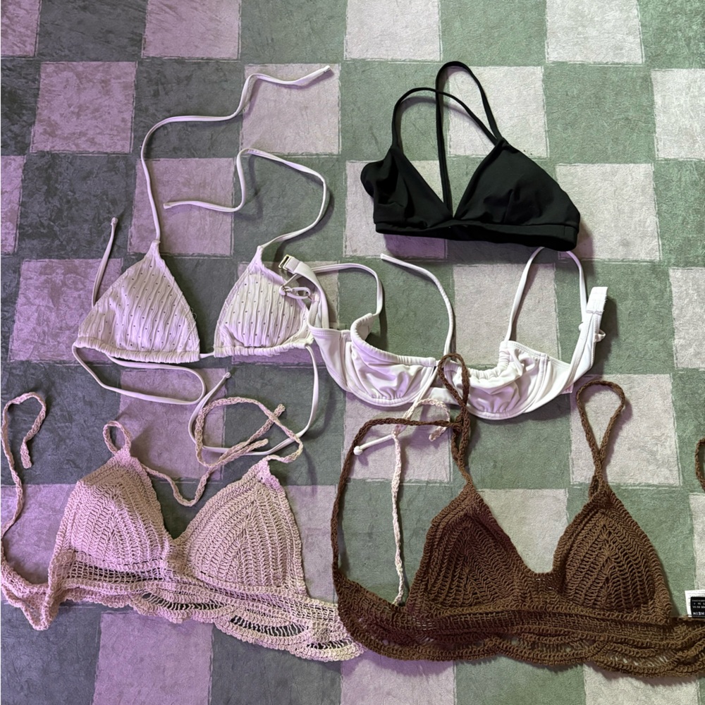 Women's Crochet and Solid Color Bikini Tops